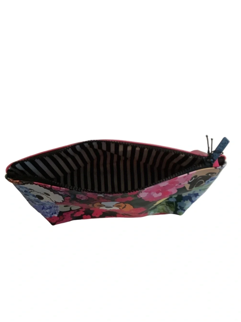 Marc Tetro Dogs With Flowers Cosmetic Bag New